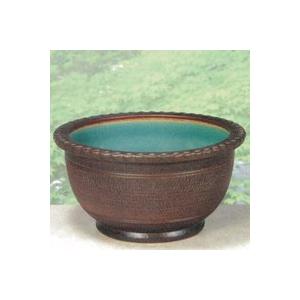 SA95-6　信楽焼　窯肌トチリワン型水鉢　16号 水鉢、睡蓮鉢 新しい季節