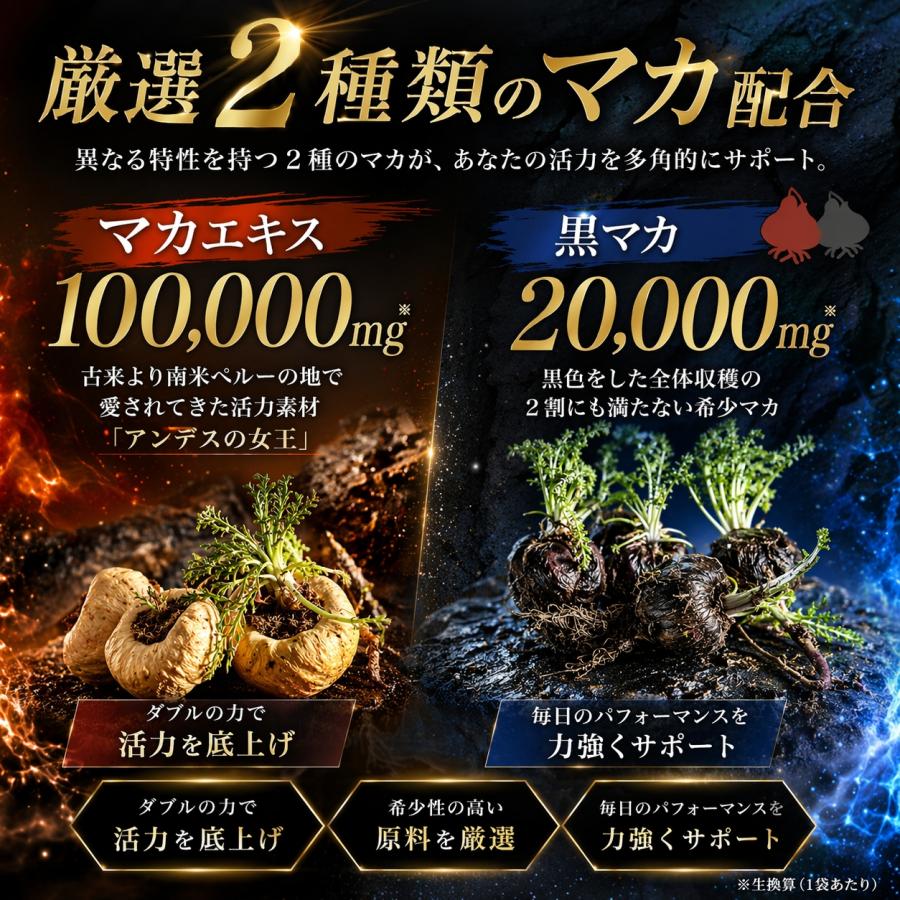 マカサプリ 亜鉛300mg 20倍濃縮マカ 100,000ｍｇ 栄養機能食品 30日分 MACA BLACK シトルリン アルギニン ムクナ すっぽん 赤マムシ 鉄 V.C V.E 爆買 |  | 02