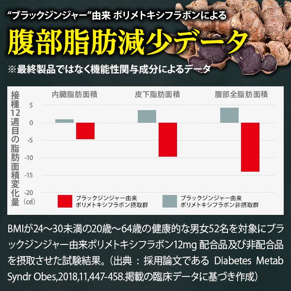 おなかの脂肪 内臓脂肪 皮下脂肪を減らす ブラックジンジャー サプリメント 機能性表示食品 ナイシボーンEX 30日分 黒生姜 ヒハツ カルニチン カプサイシン｜healthy-plus｜09