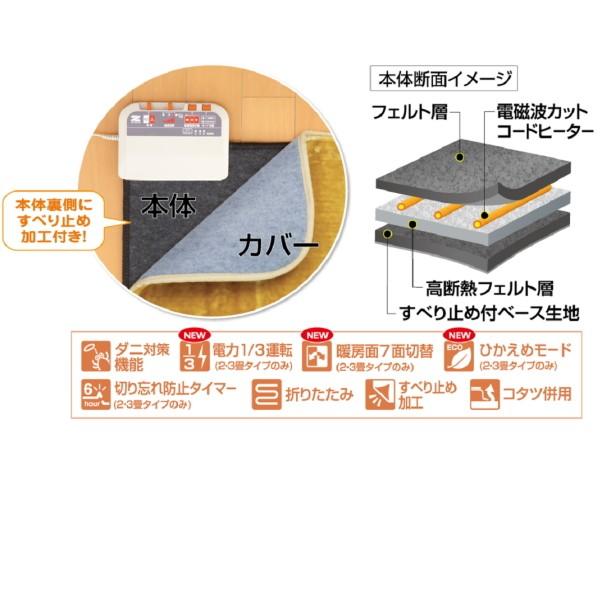 ゼンケン電磁波99％カット 電気ホットカーペット3畳用（本体のみ）　ZCB-30p　送料無料　メーカー直送｜healthyikeda｜05