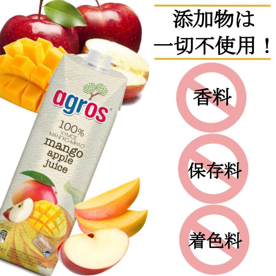 マンゴーアップルジュース 果汁100％ 1L×12本 業務用 agros ギリシャ産