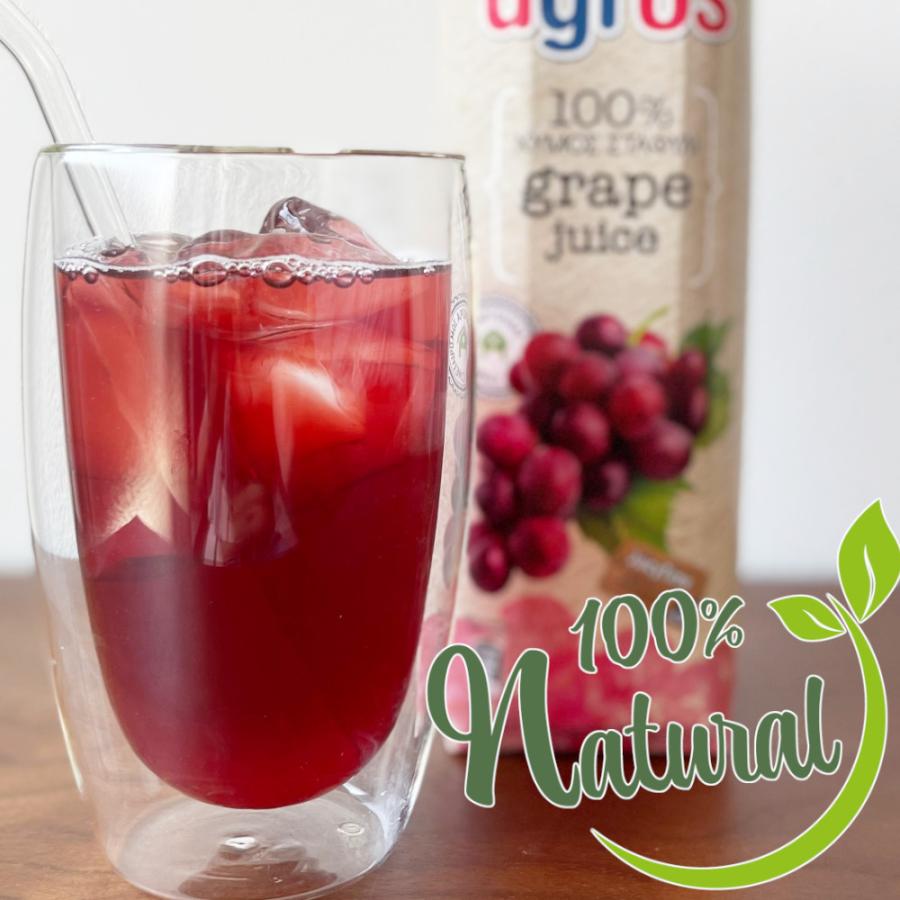 グレープジュース ぶどう 果汁100％ 1L×6本 業務用 agros ギリシャ産
