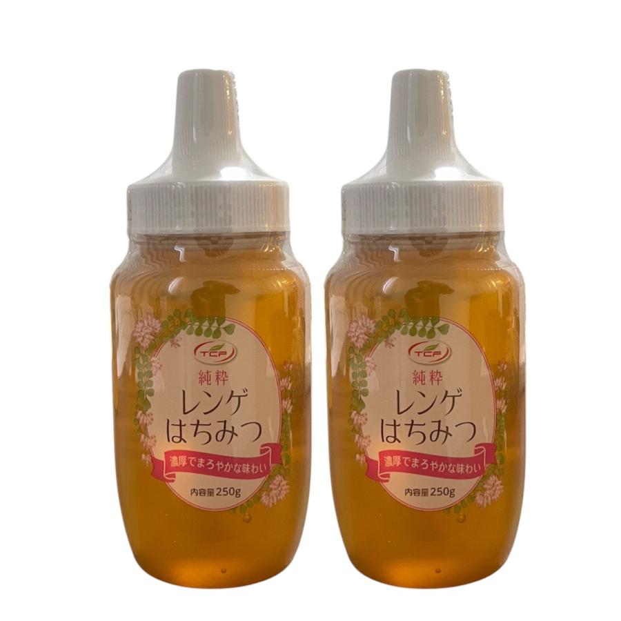 純国産生蜂蜜100% れんげ蜂蜜　2本セット 純粋レンゲはちみつ 250g x2本 蜂蜜 ハチミツ 100%純粋 大容量 れんげ