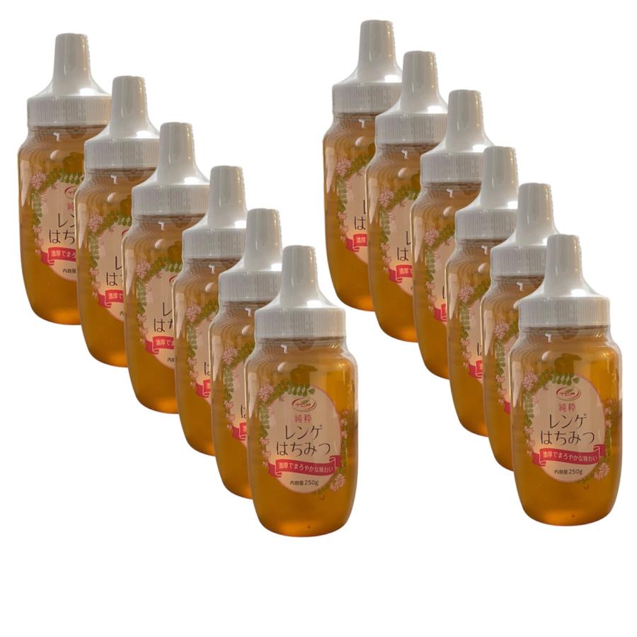 純粋レンゲはちみつ 250g x12本 蜂蜜 ハチミツ 100%純粋 大容量 れんげ