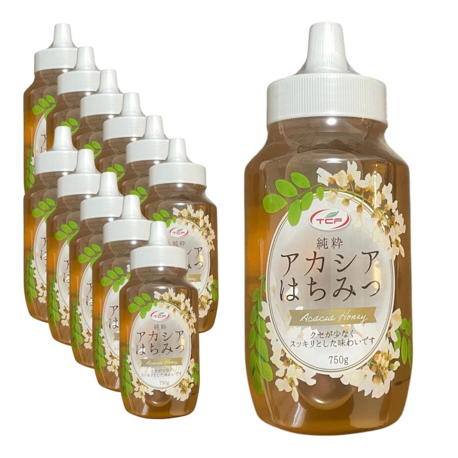 純粋アカシアはちみつ 750g x12本 蜂蜜 ハチミツ 100%純粋 大容量