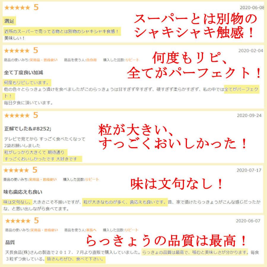 国産らっきょう漬け お試しセット 190g×2種 (甘酢漬け＆ピリ辛）無添加  低温熟成 送料無料 鳥取砂丘 ラッキョウ｜healthymarket｜09