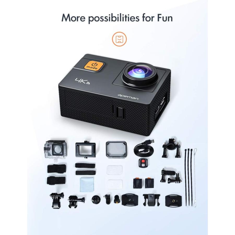 アクションカメラ 新型4K/60FPS APEMAN A87 4K画質 2000万高画素 2