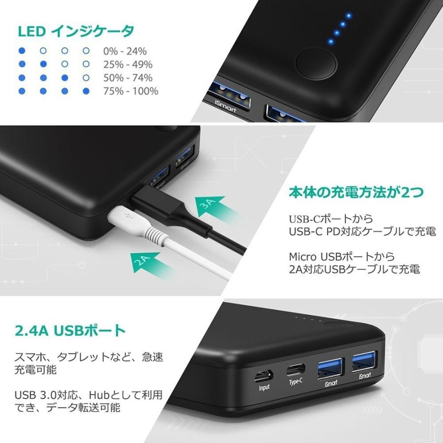 充電器 RAVPower 20100mAh Type-C USBハブ ( PD対応 Type-Cケーブル付 USB3.0 データ転送可能) :RAV-RPPB059-171023:ヘルシースマイル - 通販 - Yahoo!ショッピング