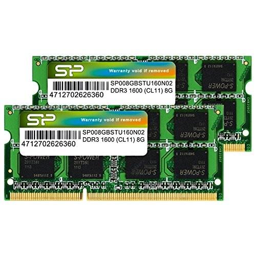 シリコンパワー ノートPC用メモリ DDR3 1600 PC3-12800 8GB×2枚 204Pin Mac 対応 永久保証 SP016GBSTU160N22｜healthysmile