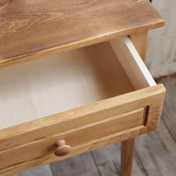 サイドテーブル ワイド ブラリ取っ手 パイン材 幅56cm 無垢材