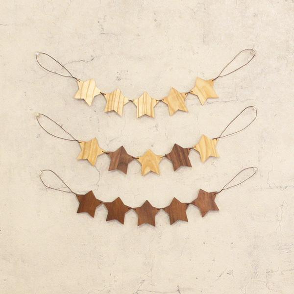 スターガーランド 木製 星 オーナメント５連 木製 北欧 おしゃれ 壁飾り 誕生日 クリスマス 七夕 星空 流れ星 ランキング受賞商品 星 イベントグッズ 家具 木製品 はーとぼっくす工房 通販 Yahoo ショッピング
