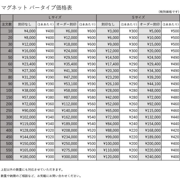マグネット バー Sサイズ まとめ買い ノベルティ 粗品 おしゃれ 名