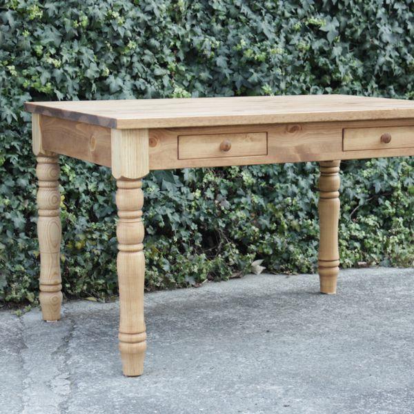 ダイニングテーブル ろくろ脚 木製 引出し付き パイン材 幅150cm