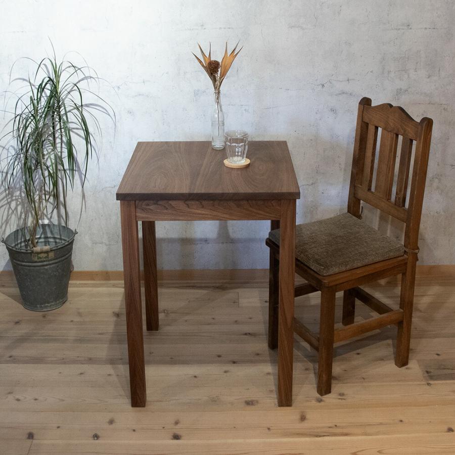 テーブル カフェテーブル ウォルナット材 木製 60×60cm 北欧