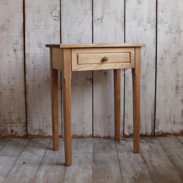 ミニテーブル ワイドタイプ パイン材｜サイドテーブル 引き出し付き リビングボード コンソール 電話台 デスク 収納 家具 無垢 ナチュラル 新生活 | ブランド登録なし | 03