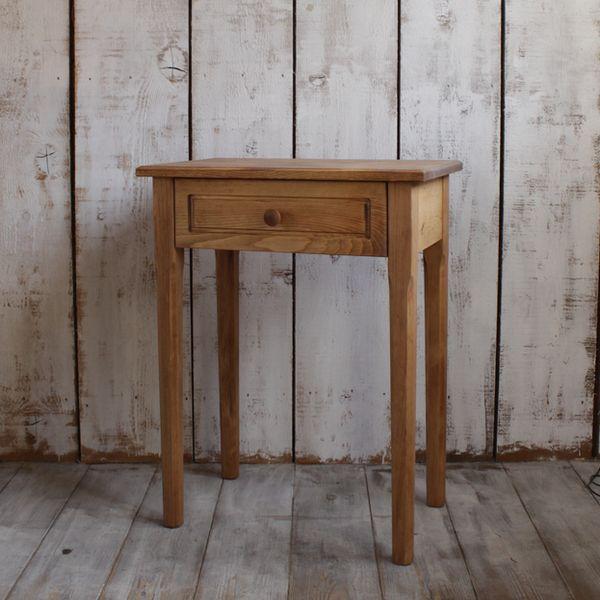 ミニテーブル ワイドタイプ パイン材｜サイドテーブル 引き出し付き リビングボード コンソール 電話台 デスク 収納 家具 無垢 ナチュラル 新生活 | ブランド登録なし | 04
