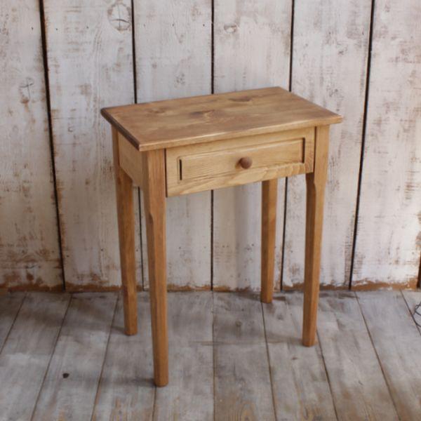 ミニテーブル ワイドタイプ パイン材｜サイドテーブル 引き出し付き リビングボード コンソール 電話台 デスク 収納 家具 無垢 ナチュラル 新生活 | ブランド登録なし | 05