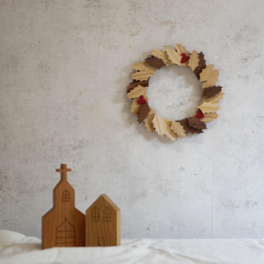 ヒイラギのリース クリスマスリース｜全2サイズ : 家具・木製品