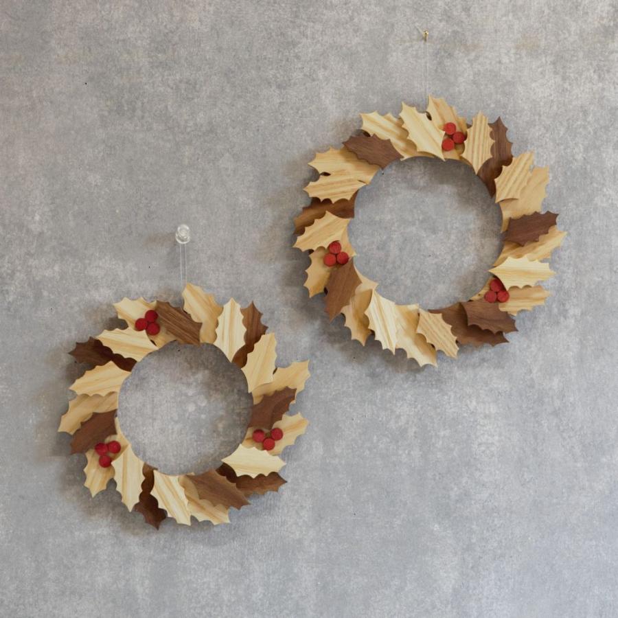 ヒイラギのリース クリスマスリース｜全2サイズ : 家具・木製品