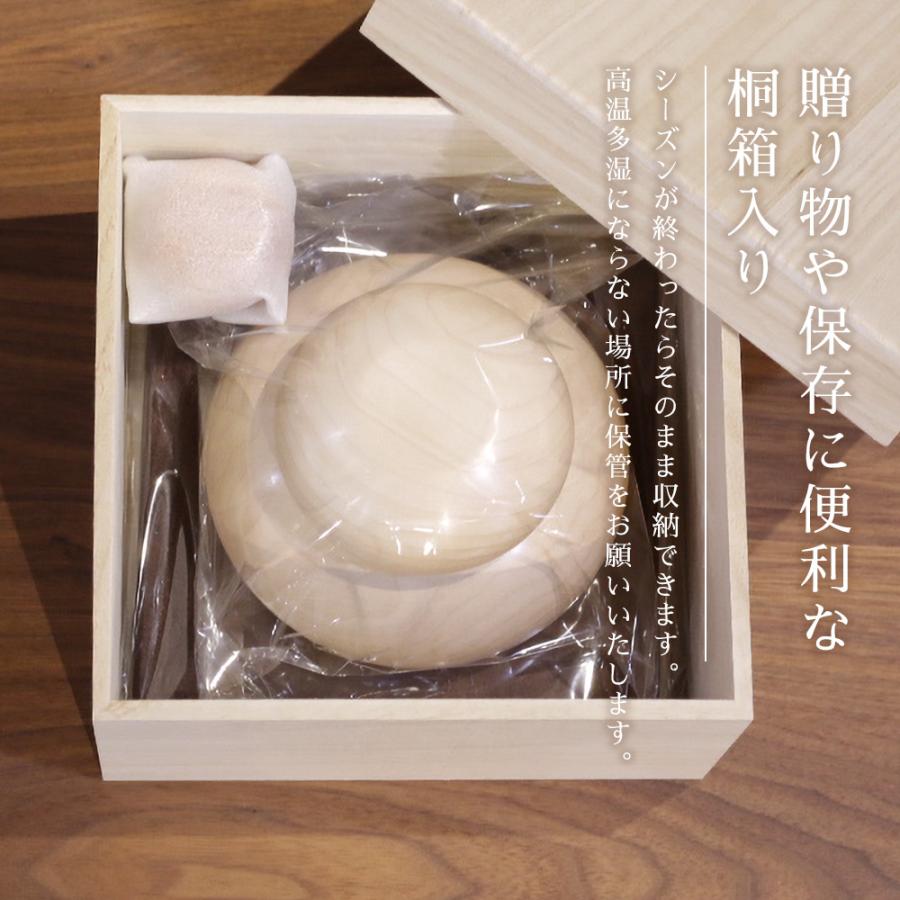 鏡餅 木製 Lサイズ 桐箱入り 鏡もち 正月飾り 2024年用 置物
