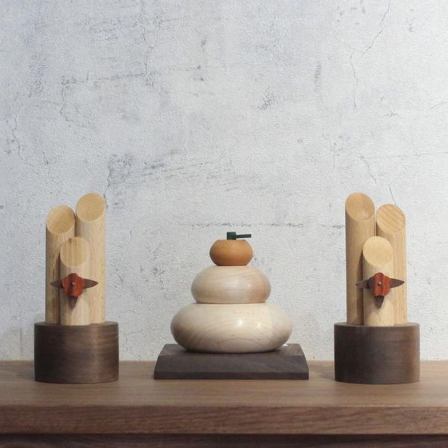 【予約販売】鏡餅 Ｓサイズ｜木製 鏡もち おしゃれ モダン シンプル 正月 迎春 飾り オブジェ ナチュラル インテリア 置物 かがみもち 桐箱入り_4