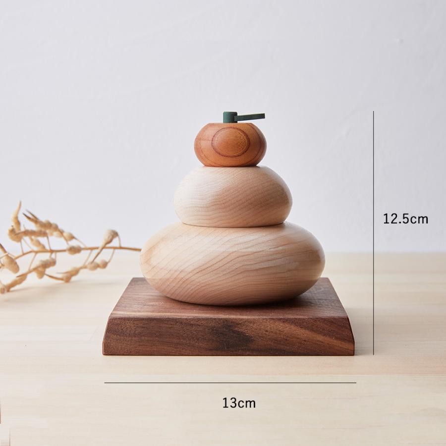 【予約販売】鏡餅 Ｓサイズ｜木製 鏡もち おしゃれ モダン シンプル 正月 迎春 飾り オブジェ ナチュラル インテリア 置物 かがみもち 桐箱入り_12