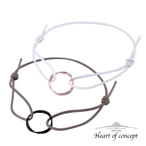 ハートオブコンセプト シルバー ペアブレスレット コードブレスレット メビウス プレゼント 誕生日 ギフト HCB105PK-HCB105BK