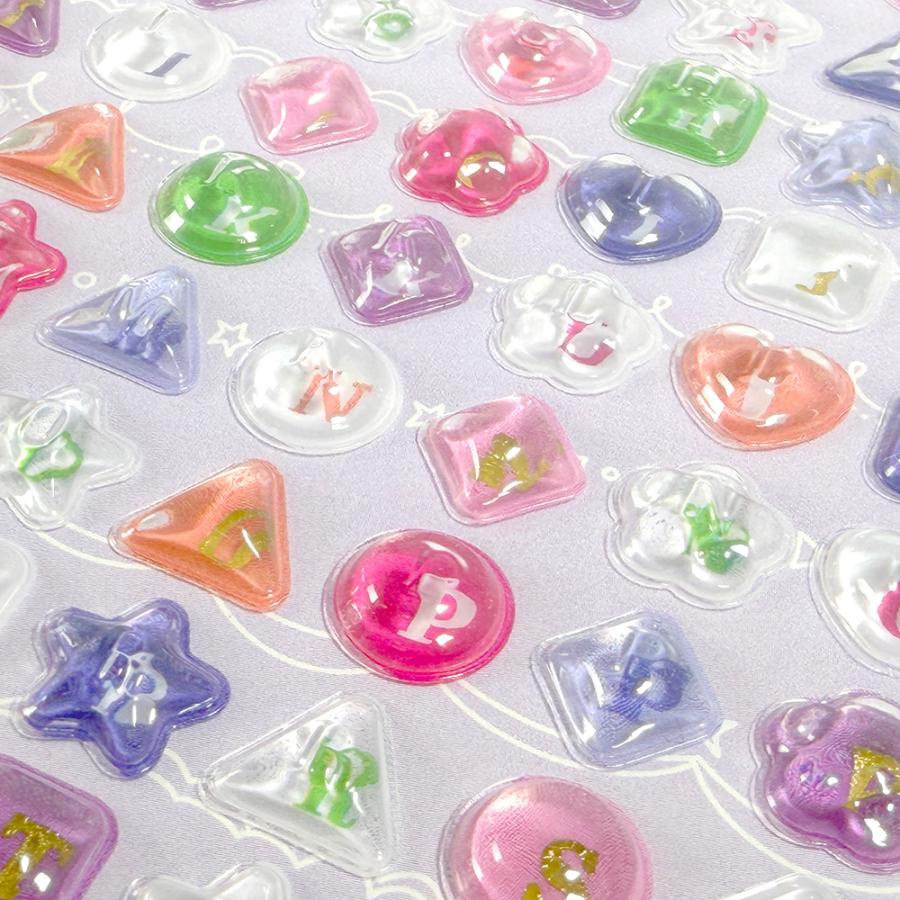 3Dバラエティドロップシール 4種類1セット ぷっくり ぷくぷく 立体
