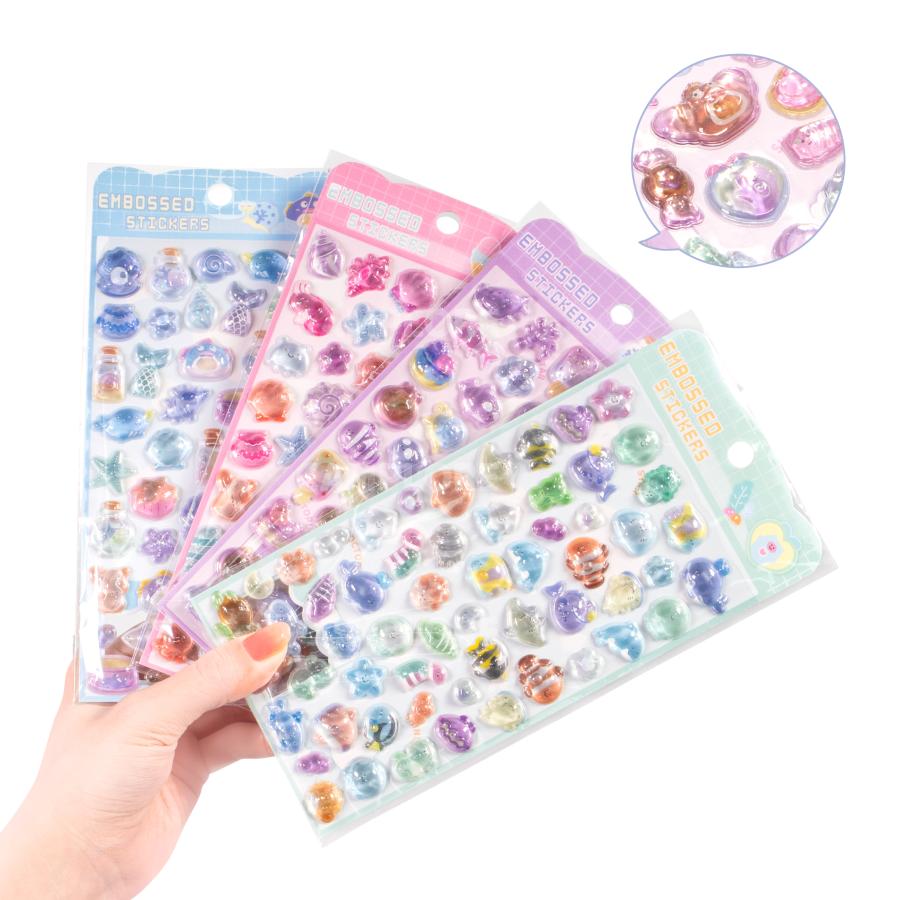 ゆめいろ海仲ハードシール 4種類1セット ぷっくり ぷくぷく 立体