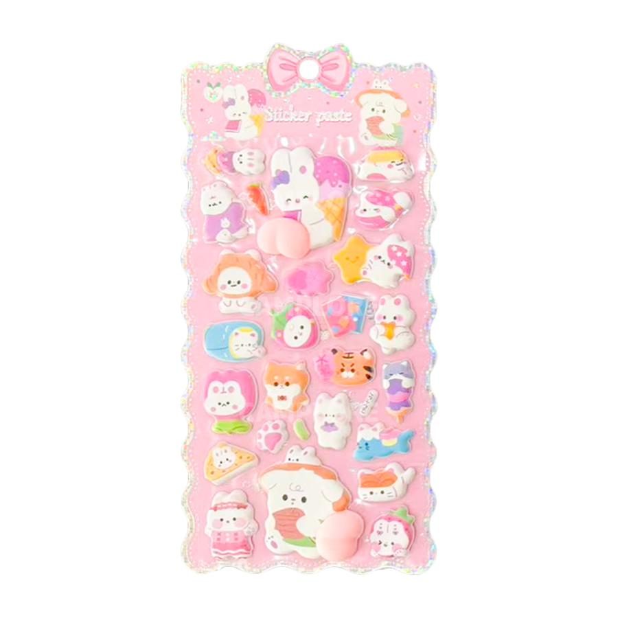 ぷにぷにおしりあにまるず シール 08 4種類1セット 立体 お尻 ぷくぷく