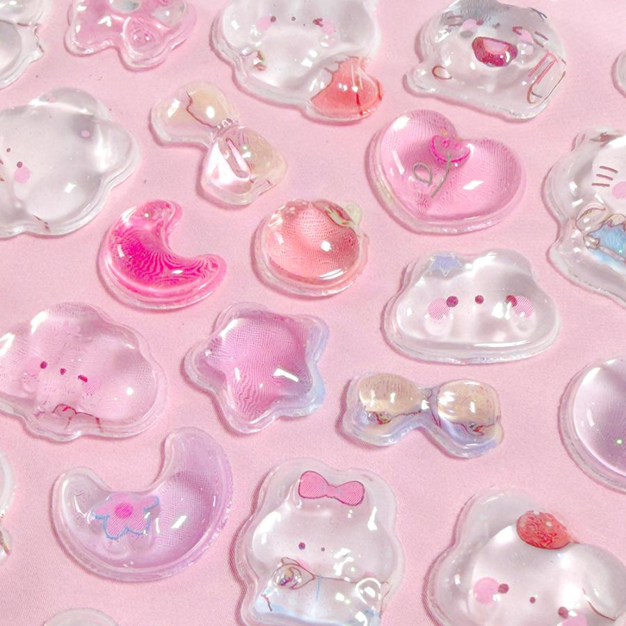 3Dファンシー キュートシール 6種類1セット ぷっくり ぷくぷく 立体