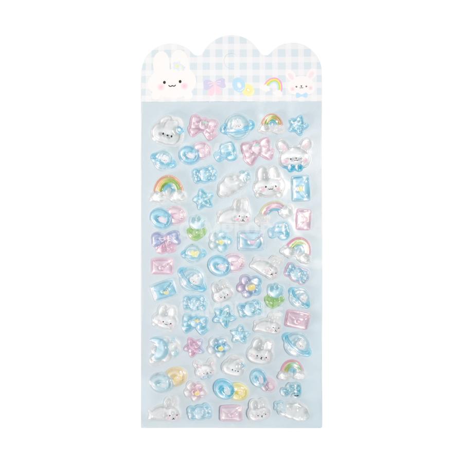 3Dファンシー キュートシール 6種類1セット ぷっくり ぷくぷく 立体