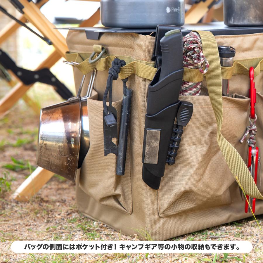 コンテナバッグ大容量 折りたたみ キャンプバッグ 手提げ 焚き火台 キャンプ道具 折りたたみ式 フタ付き コンテナバッグ 30L 手提げ 軽量 大容量 収納
