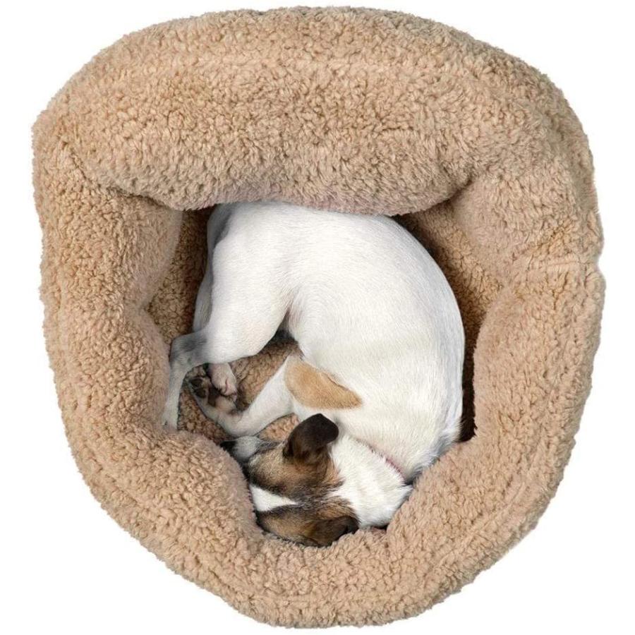 国内ブランド 洗える 犬 ベッド、 猫 ベッド、小型犬用ベッド・クッション (ベージュ) 、ふわモコ 伸縮性に富んだ暖かいベッド、安心の日本国内ブラン｜heartbeat-sports｜03