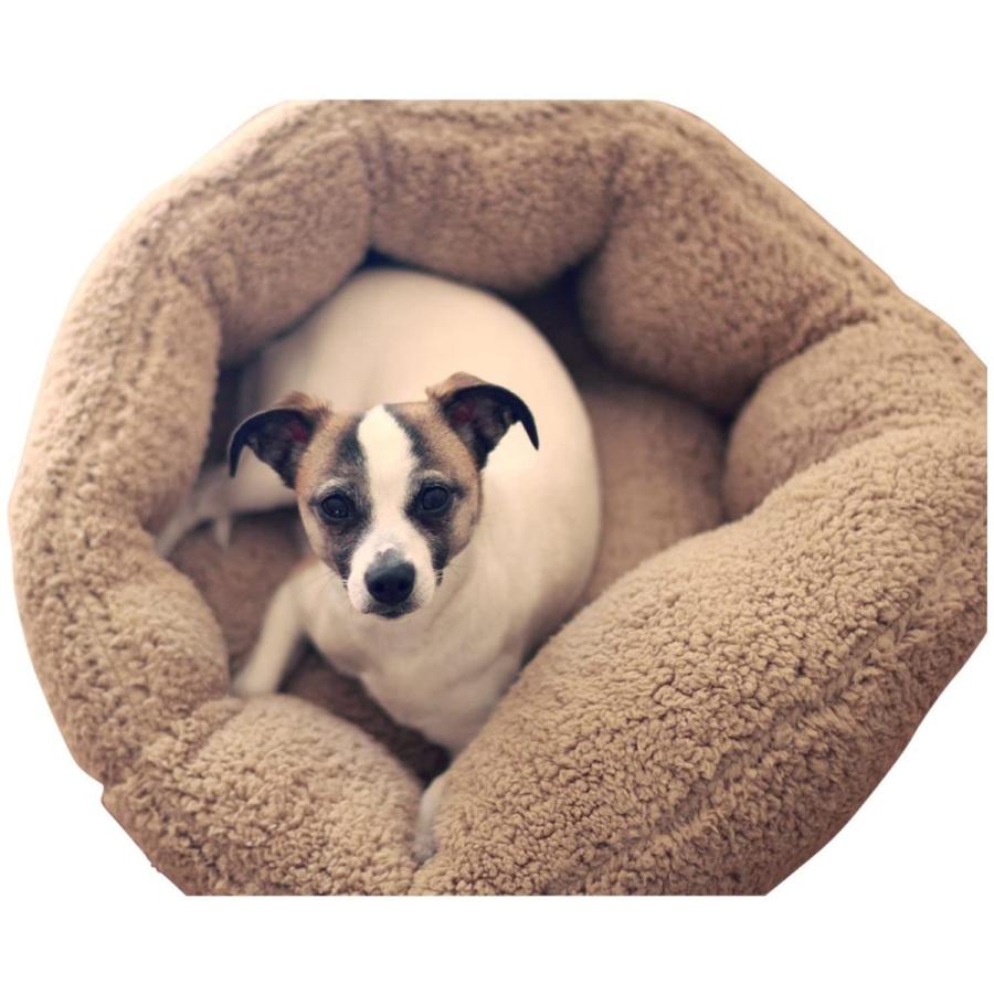 国内ブランド 洗える 犬 ベッド、 猫 ベッド、小型犬用ベッド・クッション (ベージュ) 、ふわモコ 伸縮性に富んだ暖かいベッド、安心の日本国内ブラン｜heartbeat-sports｜09
