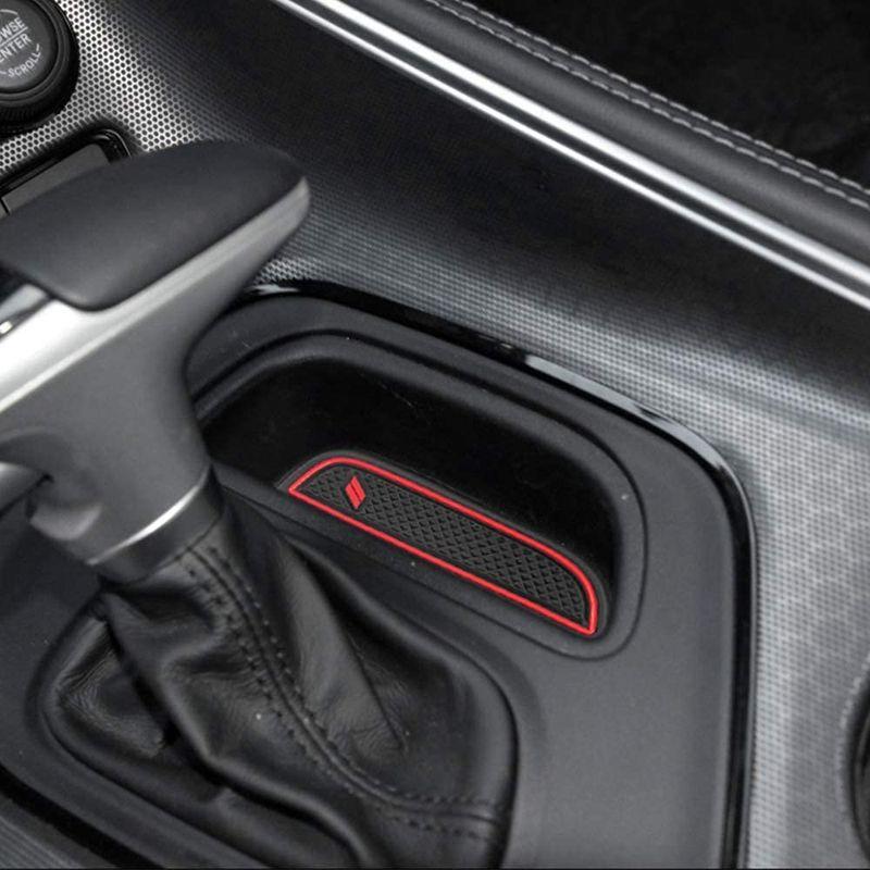 YANWEN 防塵トリムマット 2015-2020 Dodge Challenger用 カスタムインテリアシフターライナー カップホルダーイ
