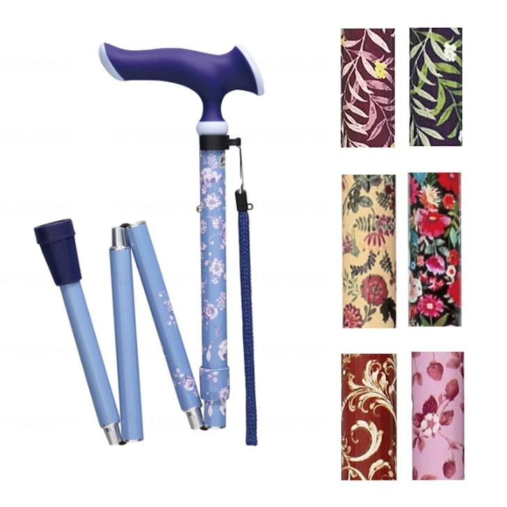 杖 折りたたみ 軽量 おしゃれ プレゼント ステッキフジホーム かるがもファム 折りたたみ杖 柄 2561 介護用品ショップ ハートケア 通販 Yahoo ショッピング
