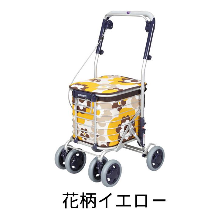 スワレル AS-0275　花柄レッド　カート　シルバーカー　ペットカー　美品 手押し車 カート シルバーカー シルバーカート 折りたたみ おしゃれ