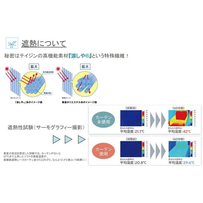 テイジン ホームプロテクトレースカーテン 2枚組 100×228cm 帝人 TEIJIN カーテン 遮熱 断熱 遮熱レースカーテン UVカット 紫外線カット_2