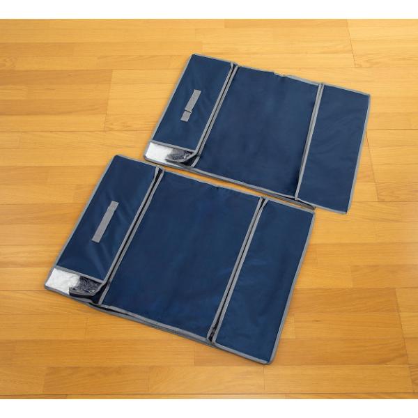 【メーカー直送品・新品・深型2個ネイビー】抗菌防臭 防ダニ 吸湿 乾っとデオケースライト テイジン 帝人 収納ケース 収納 収納ボックス 折りたたみ 洋服 靴 ブーツ 布団 毛布 羽毛布団 お布団 服 シーツ タオル バスタオル ぬいぐるみ 帽子 衣替え 押し入れ クローゼット TEIJIN（テイジン） 乾っとデオケースLight 深型サイズ2個セット｜2枚