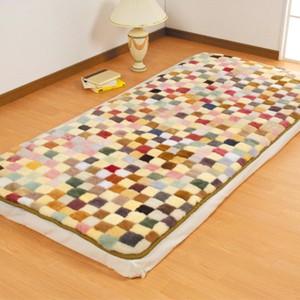 ムートンパッチワークシーツ 90cm×190cm