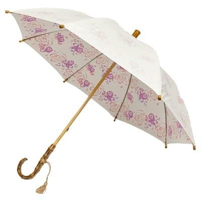 UVION（ユビオン） プレミアムホワイト 50長傘 エレガントローズ 4011