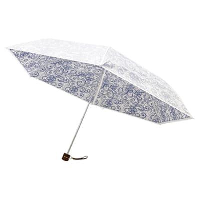 UVION プレミアムホワイト 55ミニ ペイズリー 4025 晴雨兼用傘 傘 ユビオン 折りたたみ 折り畳み 晴雨兼用 日傘 UVカット 遮光 遮熱 軽量 日本製 国産 レディース 女性用 アンブレラ かわいい 可愛い おしゃれ 折り畳み傘 折りたたみ傘 折りたたみ日傘 折り畳み日傘 おすすめ UVION（ユビオン） プレミアムホワイト 55ミニ ペイズリー 4025 日傘