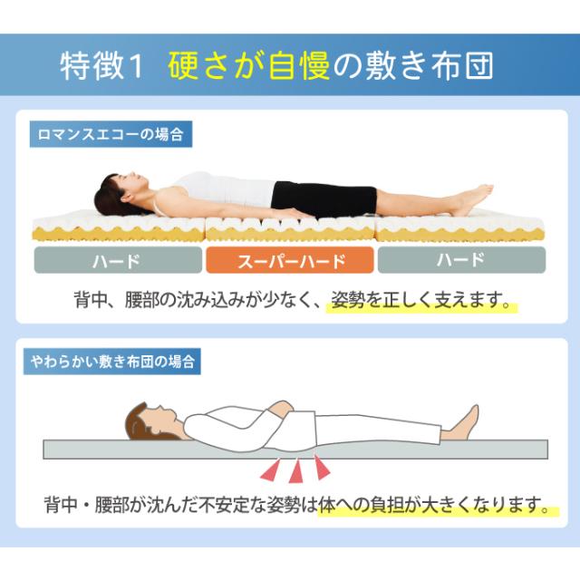 ロマンス小杉 ロマンスエコー セミダブル 敷き布団 布団 敷布団 寝具