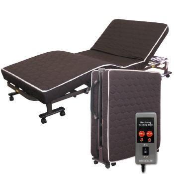 低反発ダブルリクライニング電動ベッド ブラウン DE-90-T10 折りたたみ  