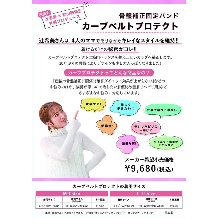 骨盤ベルト カーブベルトプロテクト 骨盤用 サポーター 辻希美 辻