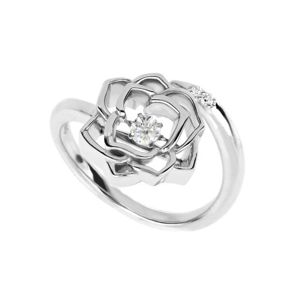 代引き不可 ダンシングストーン ローズフリーサイズリング 指輪 リング 揺れる ダンシングストーンリング ジルコニア 母の日 誕生日 プレゼント