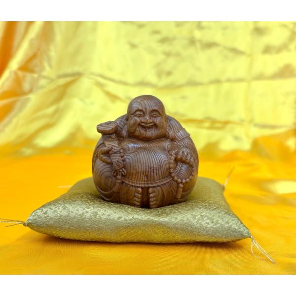 布袋様 屋久杉彫刻 屋久杉の台座付き