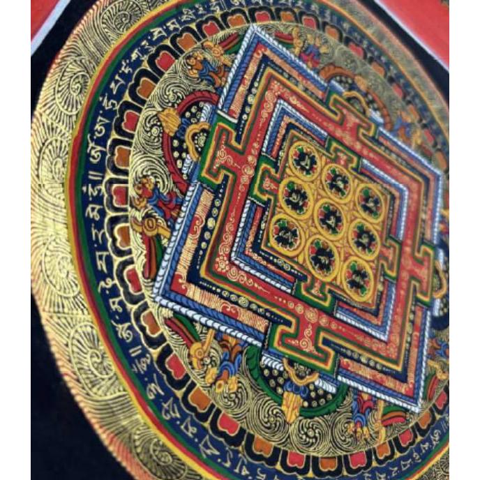 純金粉 宇宙の真理 肉筆密教曼荼羅画 額装済み 手描き 曼荼羅アート