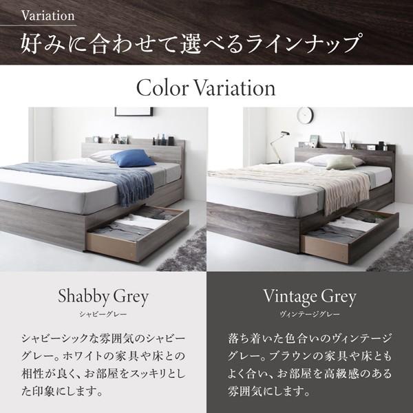 最安値挑戦 ベッド ベット 収納ベッド 棚 コンセント付き プレミアムボンネルコイルマットレス付き セミダブル シャビーグレー ヴィンテージグレー 限定製作 Blog Lonolife Com